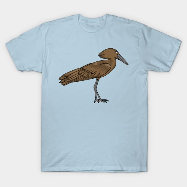 Hamerkop bird cartoon illustration T-Shirt by Cartoons of fun